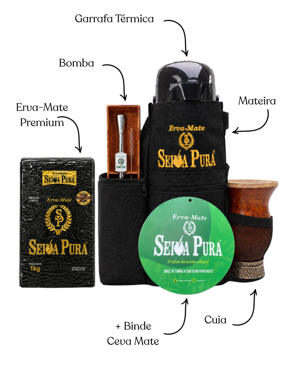 Kit Chimarrão Seiva Pura Completo + Ceva Mate de Brinde